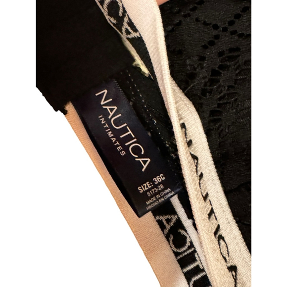 NWOT Set of 2 Nautica Women’s Lace Padded No Wire Bras Size 36C Black & Red​ - Picture 3 of 7